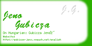 jeno gubicza business card